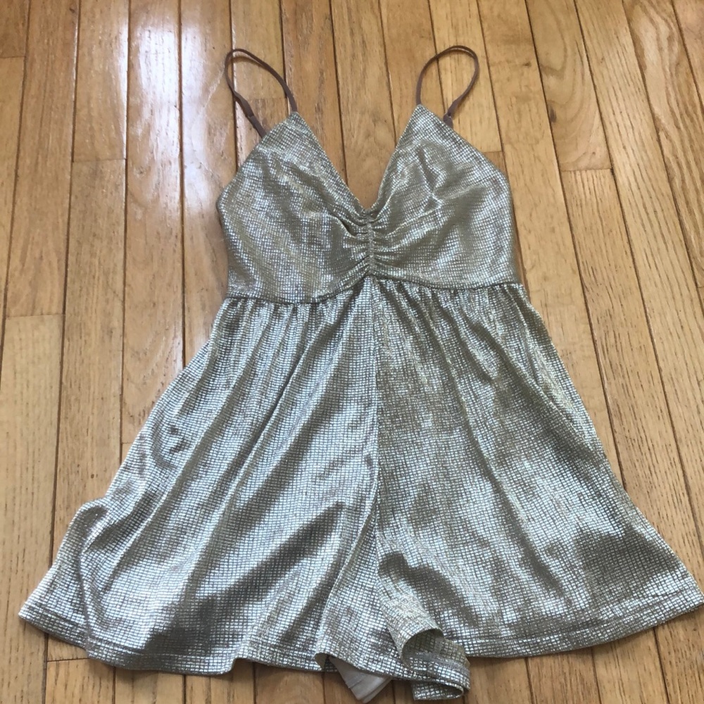 Gold urban outfitters romper